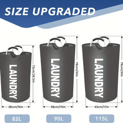 82L Laundry Basket Waterproof Laundry Hamper with Padded Handles