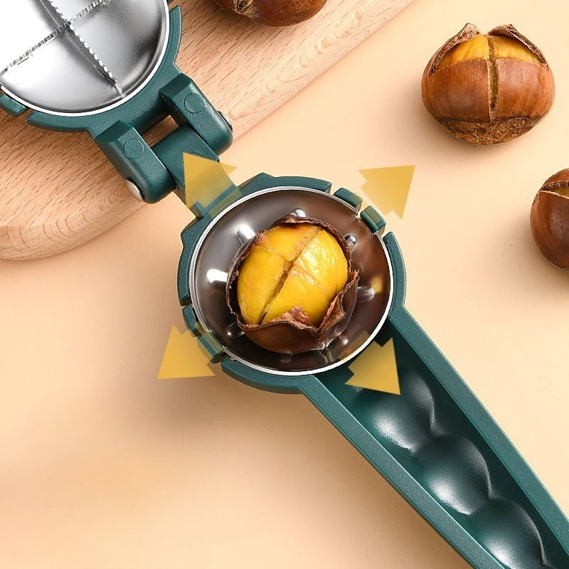 Handheld Chestnut Clip Nut Cracker Kitchen Tool for Home and Outdoor Use