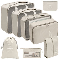 11 Pcs Travel Luggage Bag Set Solid Packaging Cubes Dustproof Storage Bags