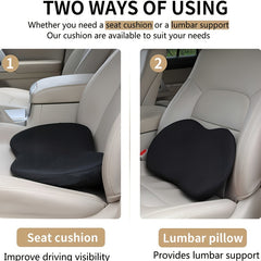 Memory Foam Car Seat Pad for Sciatica & Back Pain Relief