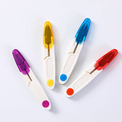 Small Scissors Transparent Thread Head With Cover Safety Sewing Scissors