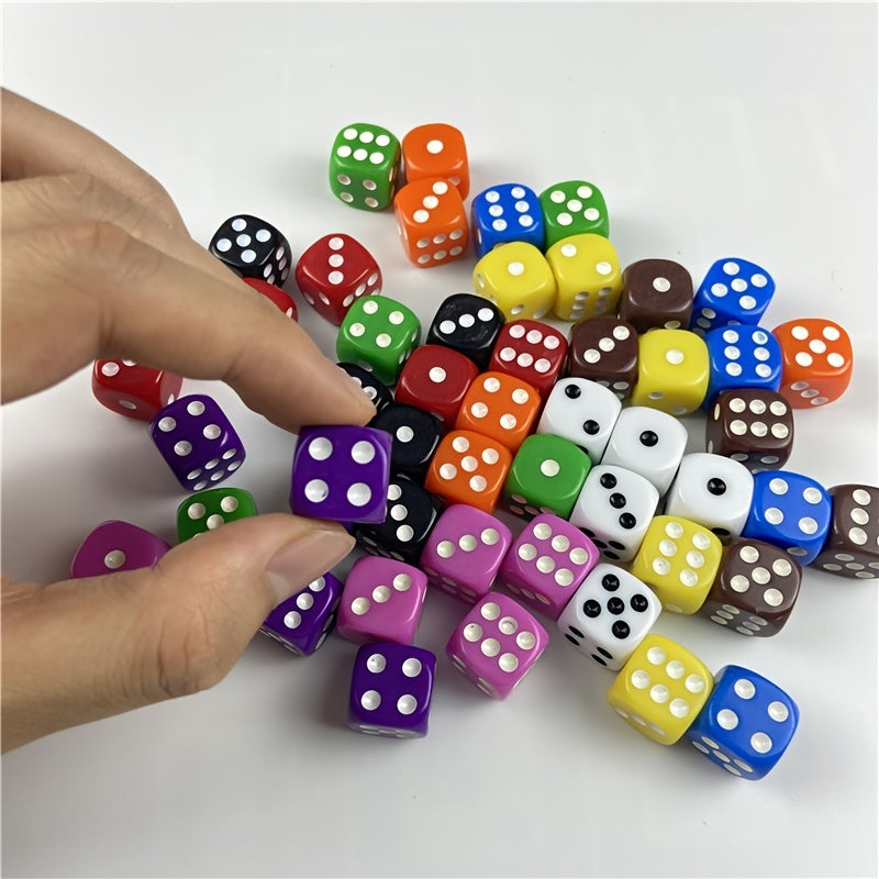 6pcs 10 Colors 16mm Hexahedron Dice Set for Party Game RPG Dice