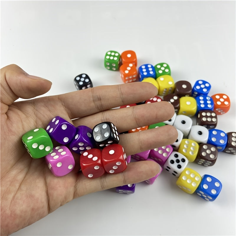 6pcs 10 Colors 16mm Hexahedron Dice Set for Party Game RPG Dice