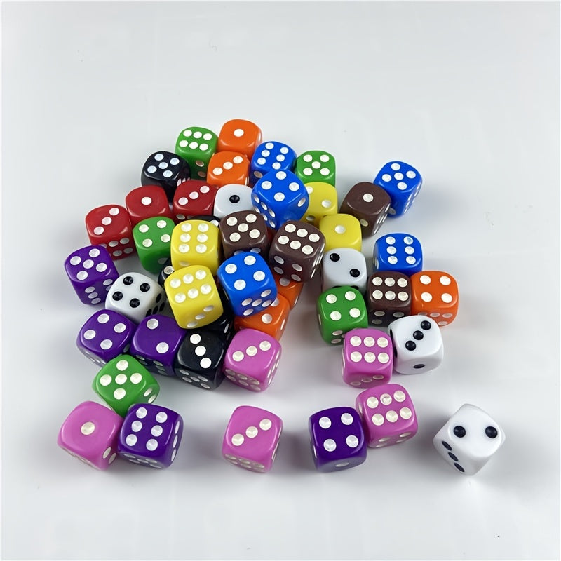 6pcs 10 Colors 16mm Hexahedron Dice Set for Party Game RPG Dice