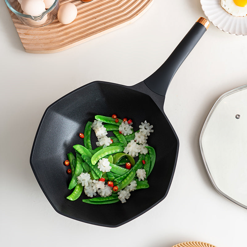Nonstick Octagonal Frying Pan with Lid - Outdoor Cooking Supplies
