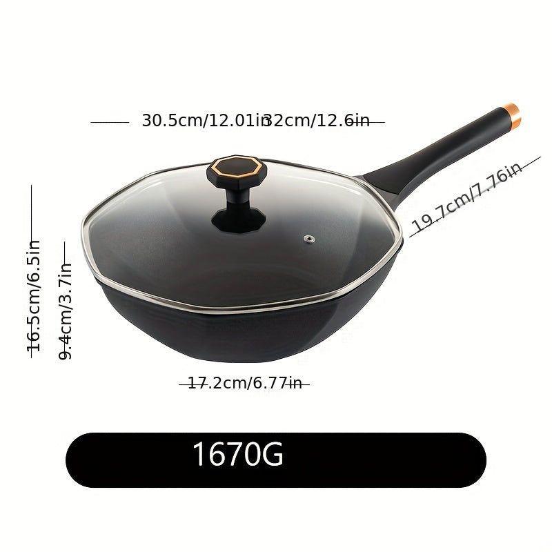 Nonstick Octagonal Frying Pan with Lid - Outdoor Cooking Supplies