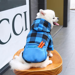 Cozy Plaid Pet Hoodie for Small Dogs