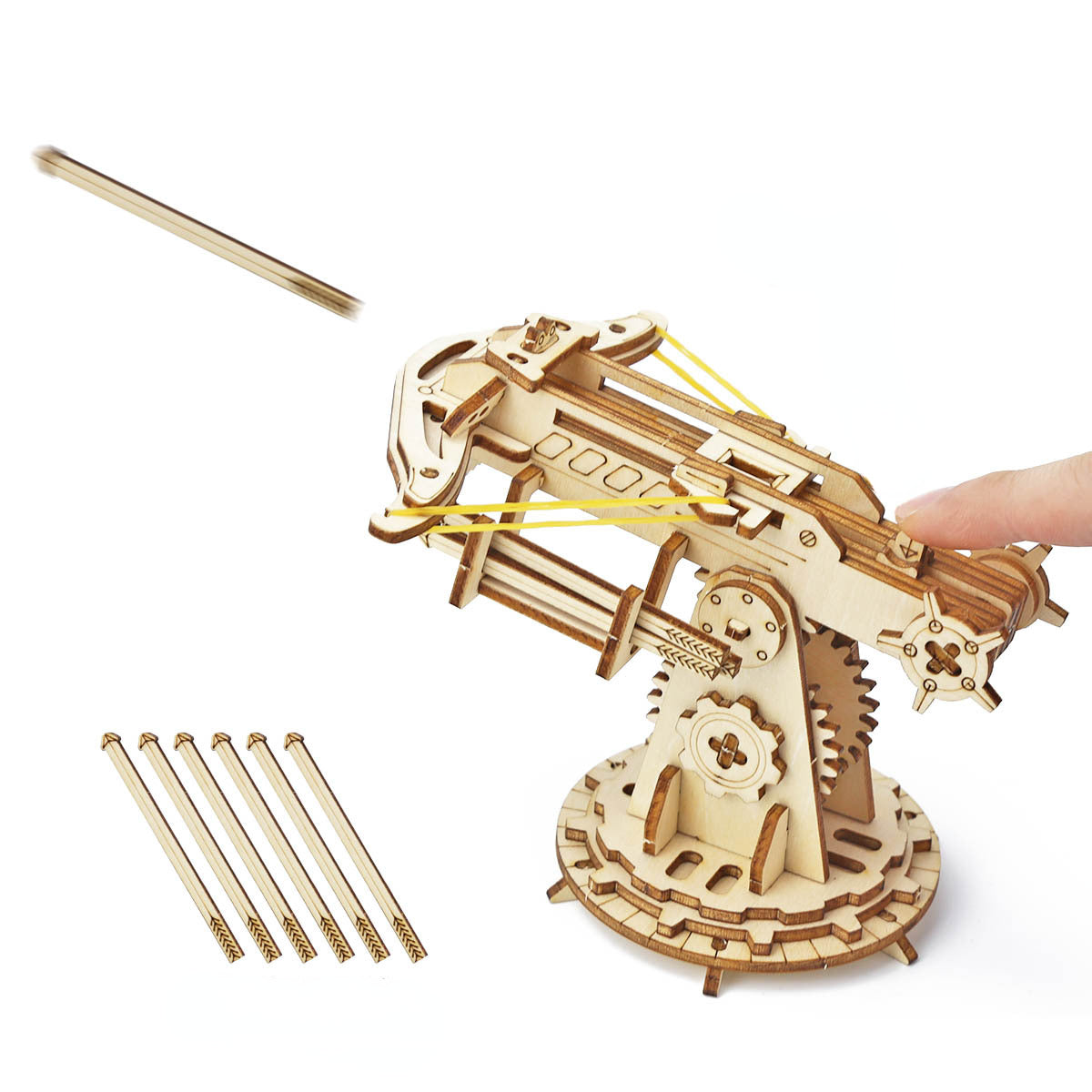 3D Siege Crossbow Wood Puzzle with Leather Band