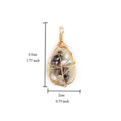 1pc Natural Stone Pendant Irregular Wire Charms For DIY Necklace 4 5x2cm