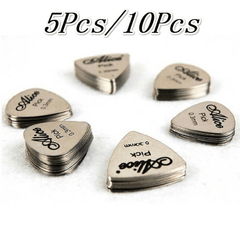 5/10pcs Metal Guitar Pick 0.3mm Thin Silvery Bass Ukelele Pick
