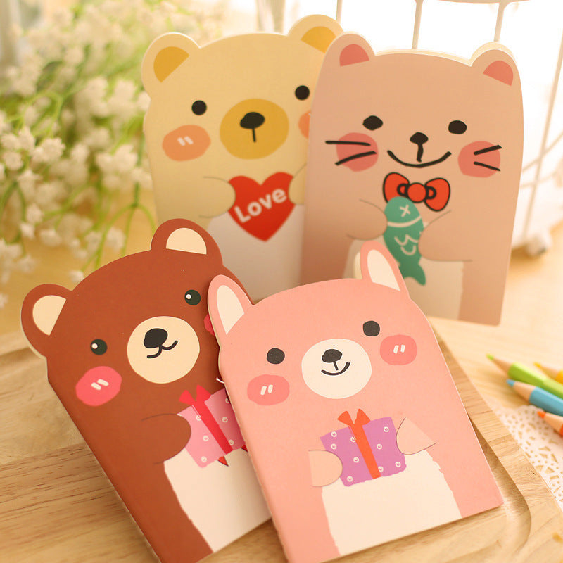 4pcs Little Bear Notebook Cute Animal Cartoon Notebooks