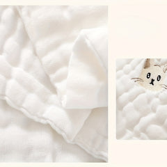 Animal Embroidered Washcloth Handkerchiefs Soft Absorbent Towel