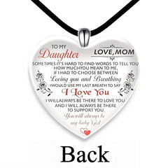 Daughter Elephant Pattern Heart Pendant Necklace Gift