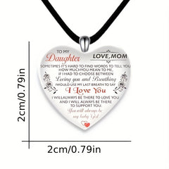 Daughter Elephant Pattern Heart Pendant Necklace Gift