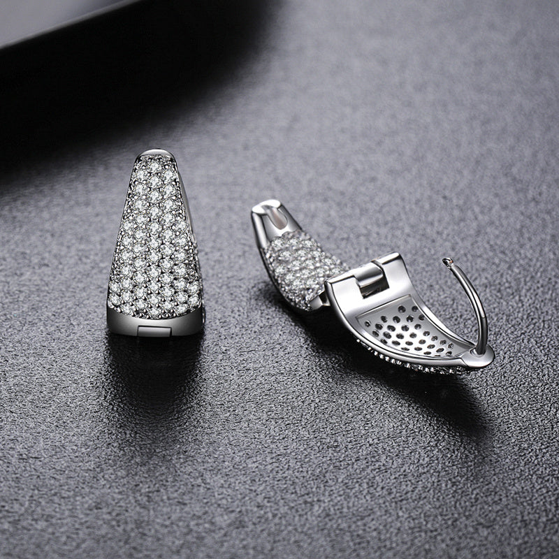 Sparkling CZ Huggie Earrings Girls Party Decor