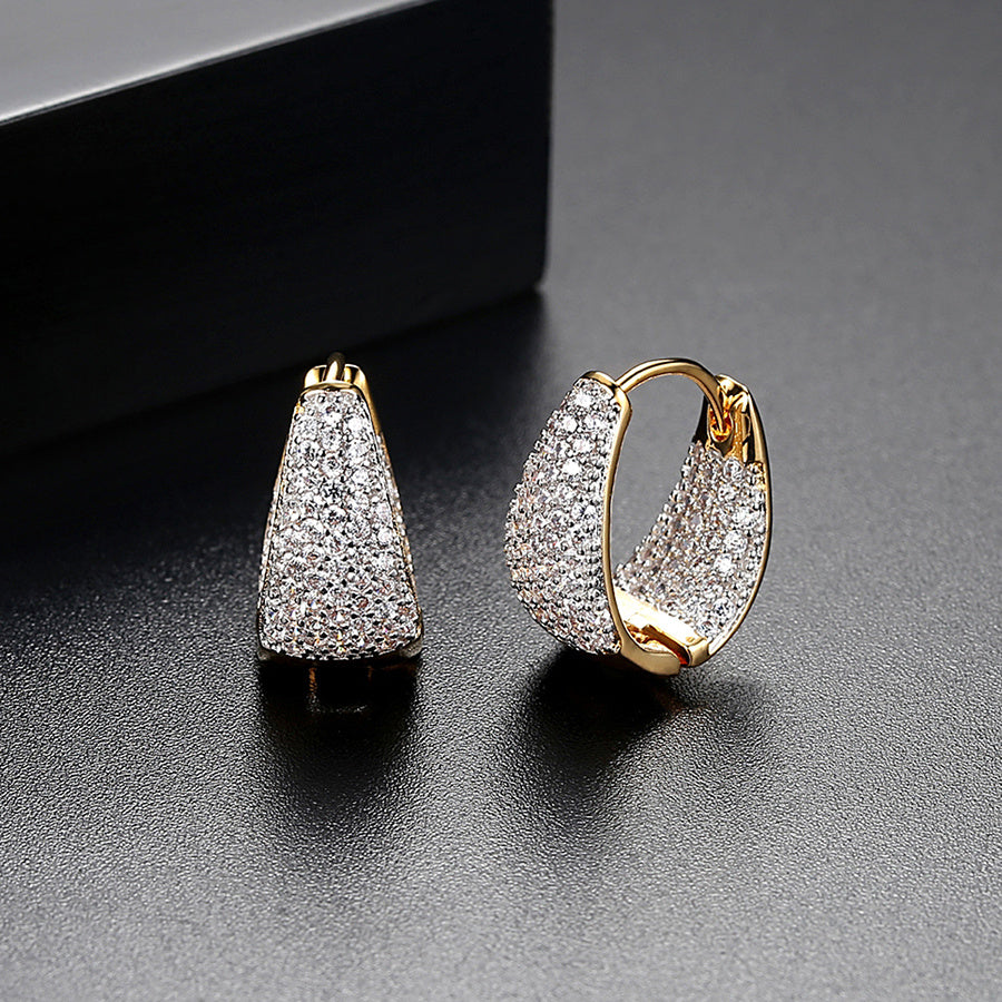 Sparkling CZ Huggie Earrings Girls Party Decor