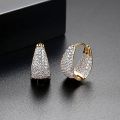 Sparkling CZ Huggie Earrings Girls Party Decor