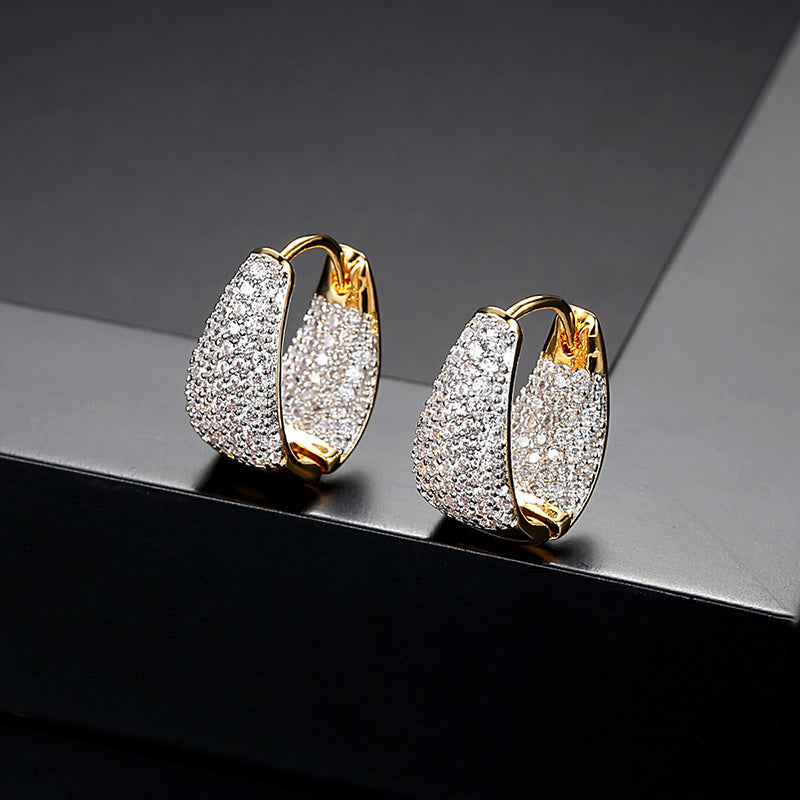 Sparkling CZ Huggie Earrings Girls Party Decor
