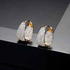 Sparkling CZ Huggie Earrings Girls Party Decor