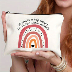 Rainbow Cosmetic Bag Canvas Makeup Pouch Toiletry Organizer