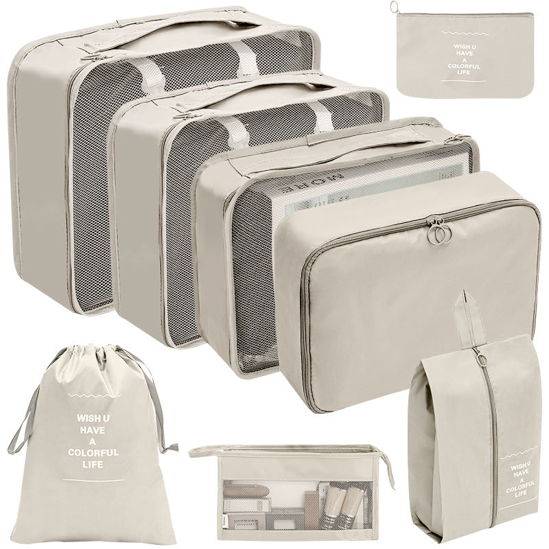 8/11pcs Travel Packing Cubes Mesh Clothes Storage Hanging Toiletry Bag