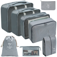 8/11pcs Travel Packing Cubes Mesh Clothes Storage Hanging Toiletry Bag