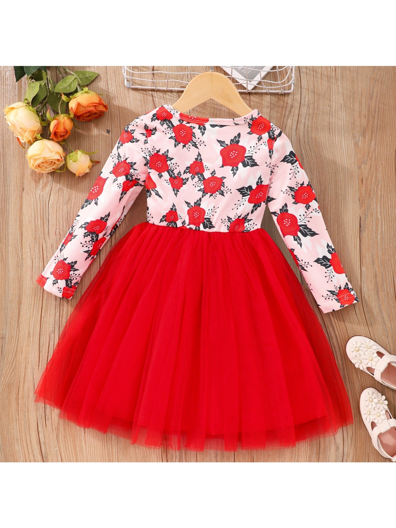 Sweet Pumpkin Graphic Girls Long Sleeve Tutu Dress Halloween Party