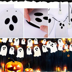 8pcs Halloween Ghost Pull Flag Silvery Sequin Banner
