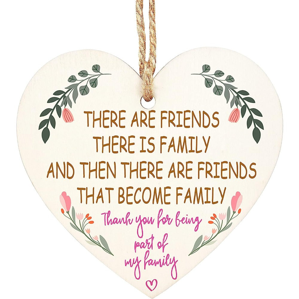 Wooden Hanging Signs Friends Are Family Wall Door Decoration