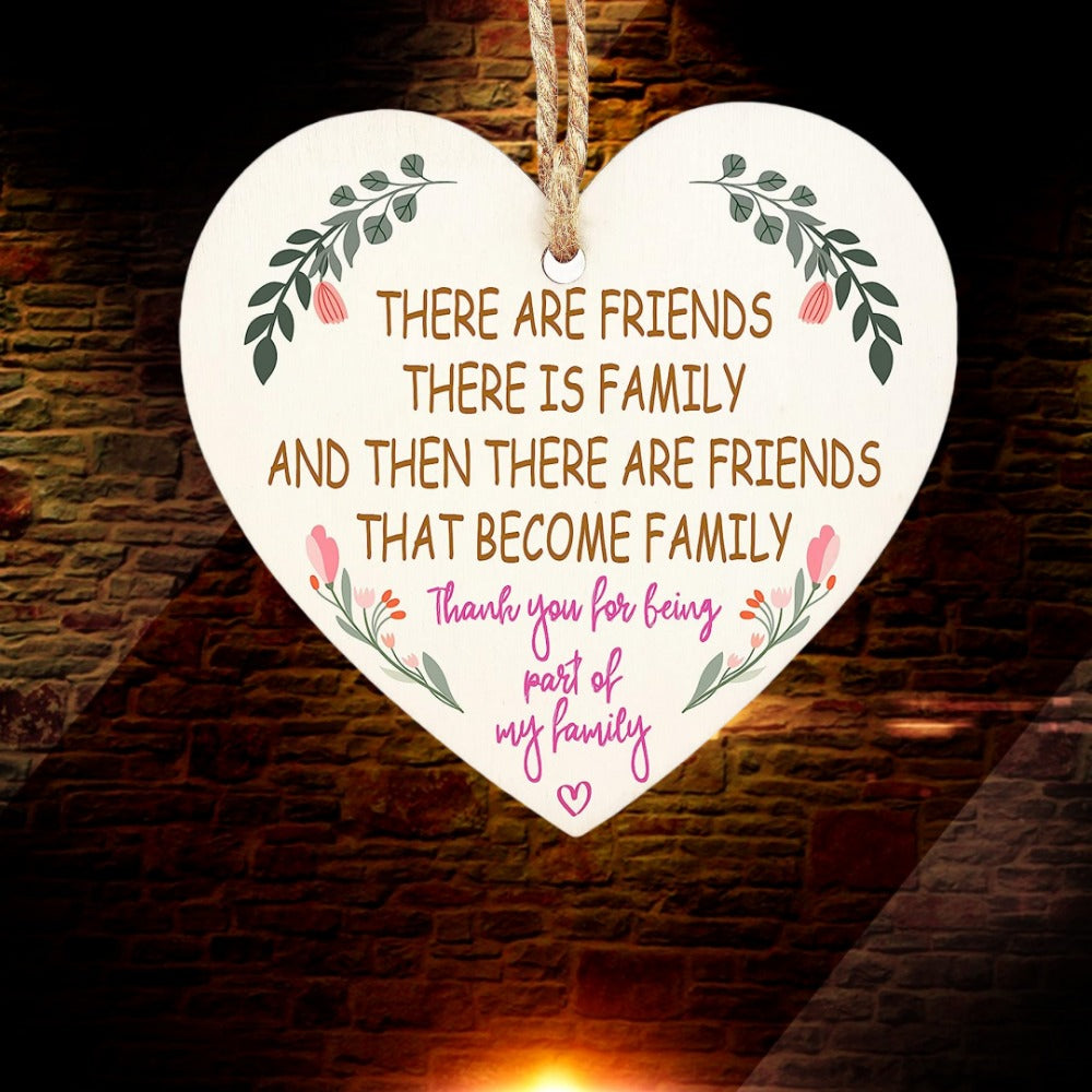 Wooden Hanging Signs Friends Are Family Wall Door Decoration