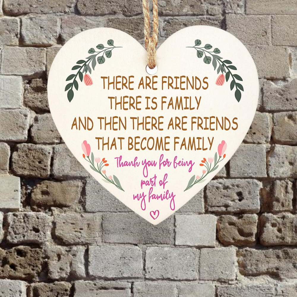 Wooden Hanging Signs Friends Are Family Wall Door Decoration
