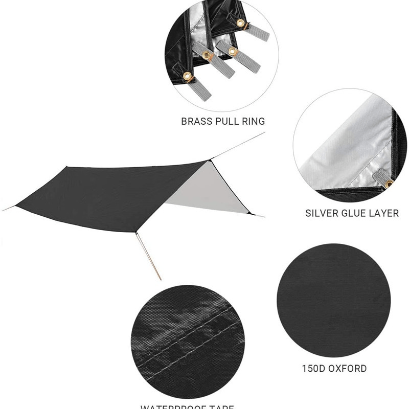 Camping Hammock Bug Net Rainfly Tarp 118x118in