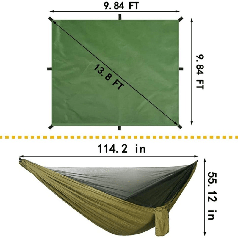 Camping Hammock Bug Net Rainfly Tarp 118x118in