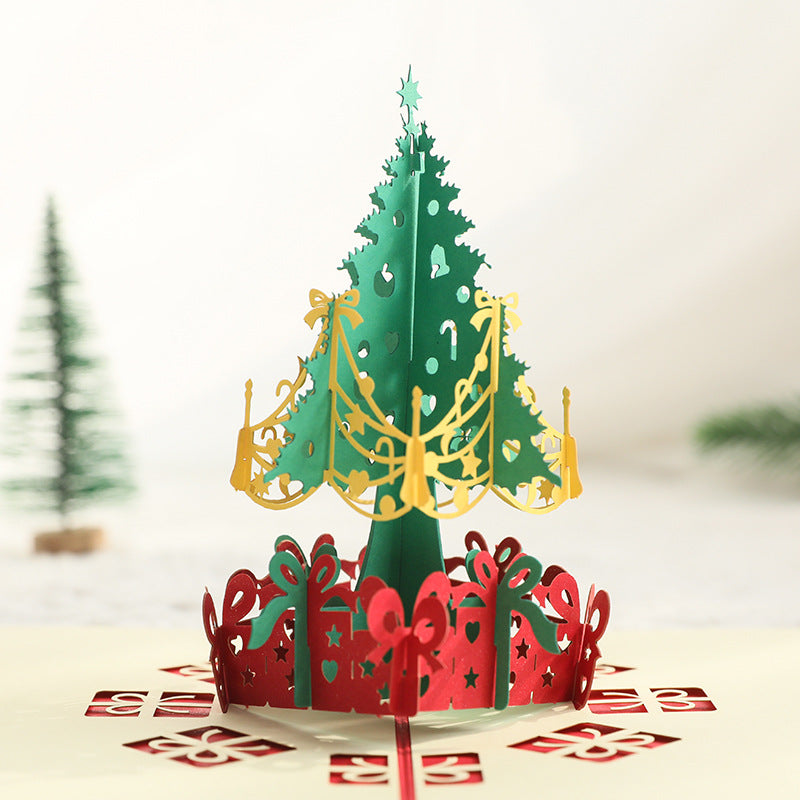 3D Pop up Christmas Tree Greeting Cards For Gift Card
