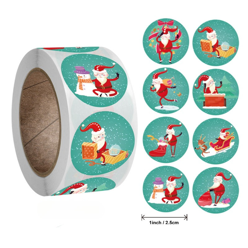 500pcs Christmas Holiday Gift Decoration Sticker Roll