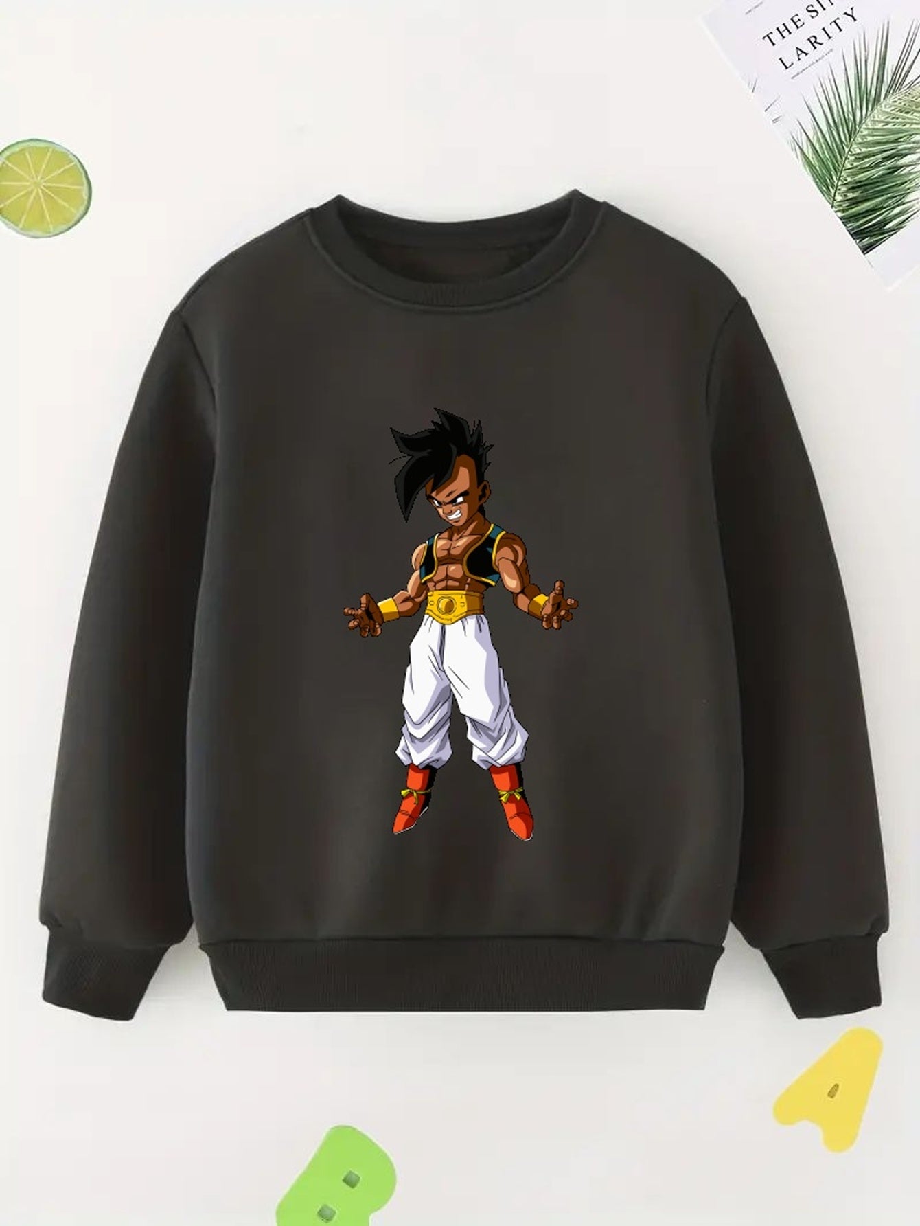 Anime Boy Print Boys Casual Pullover Sweatshirt