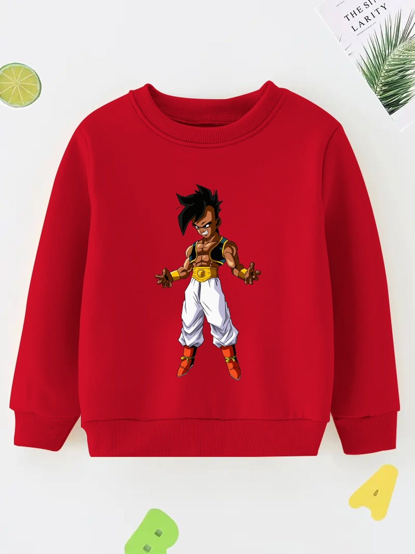 Anime Boy Print Boys Casual Pullover Sweatshirt