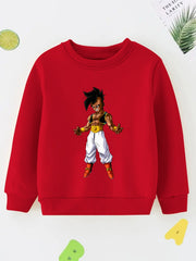 Anime Boy Print Boys Casual Pullover Sweatshirt