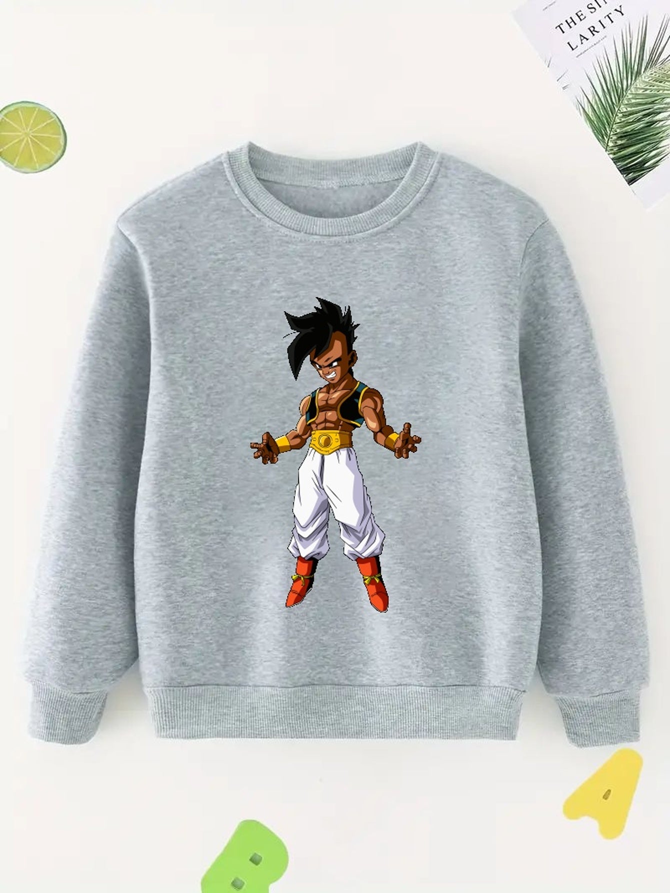 Anime Boy Print Boys Casual Pullover Sweatshirt