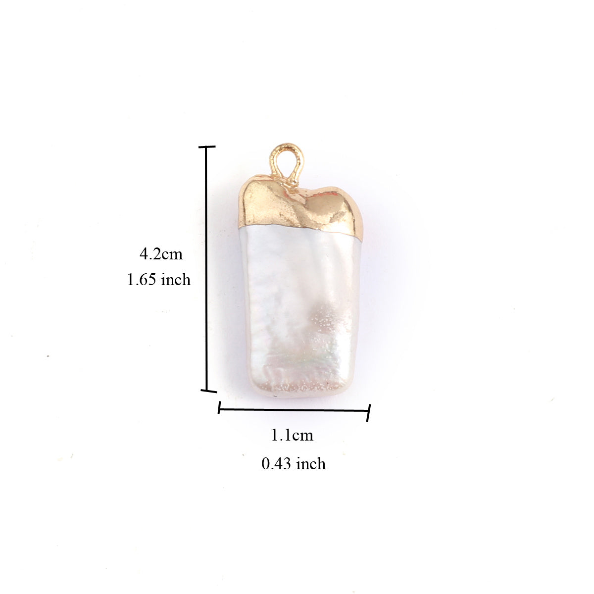 Natural Pearl Pendant Golden Edge Charms - DIY Jewelry Making