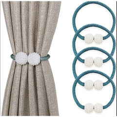 2pcs Pearl Magnetic Curtain Tiebacks No Drilling Needed