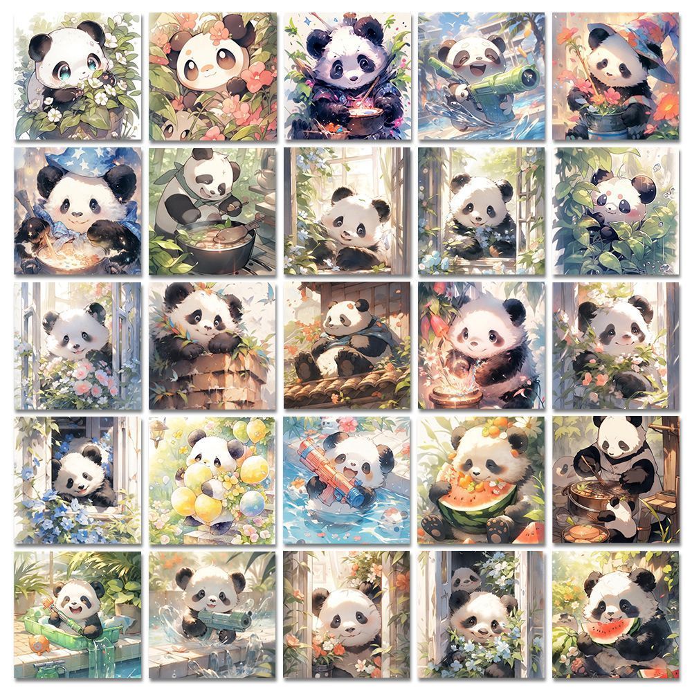 Watercolor Panda Stickers for Water Bottles Laptops Phone