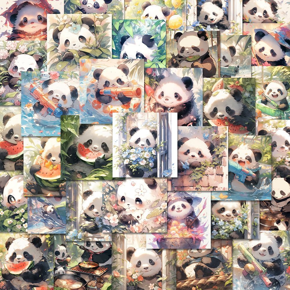 Watercolor Panda Stickers for Water Bottles Laptops Phone