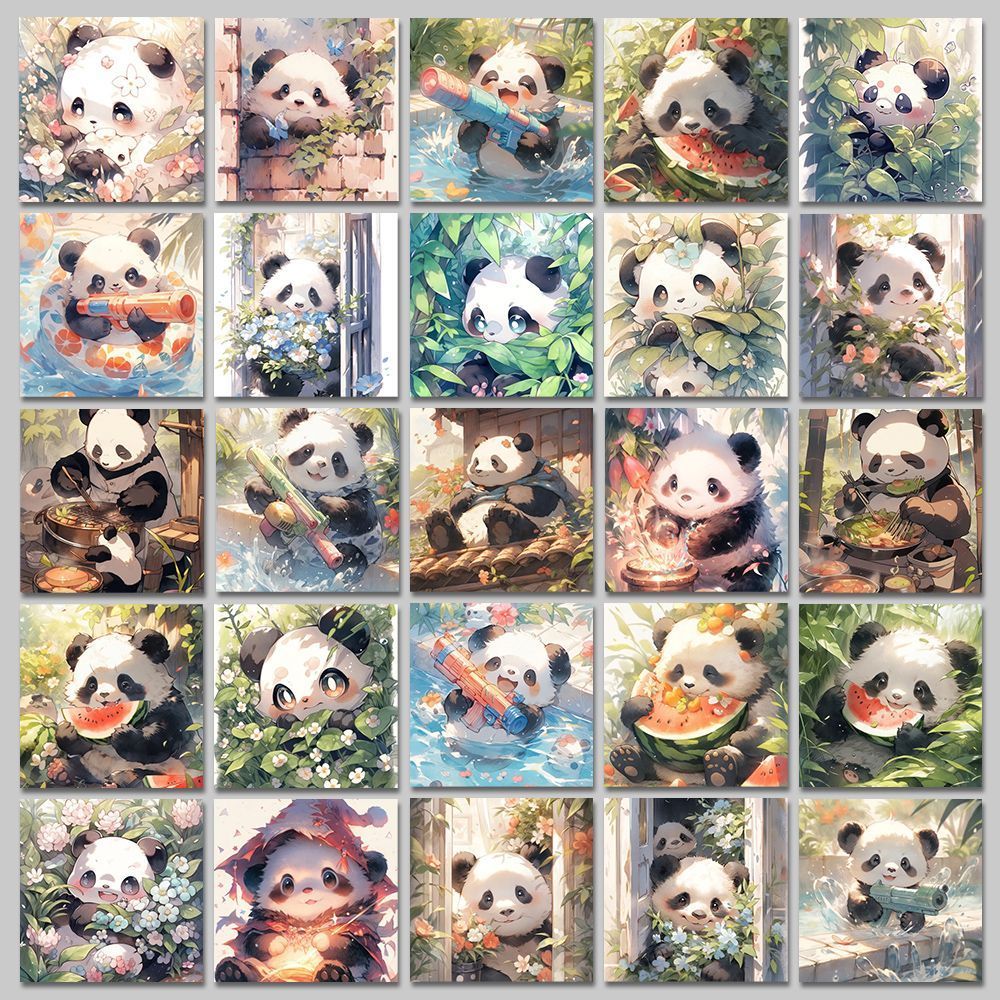 Watercolor Panda Stickers for Water Bottles Laptops Phone