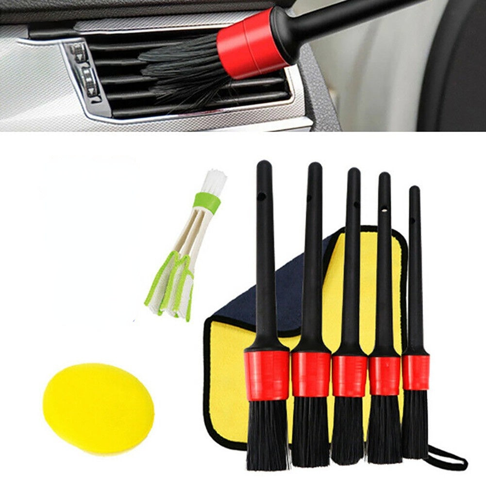 8pcs Car Motorcycle Wash Kit Detailing Brushes Towels Sponge