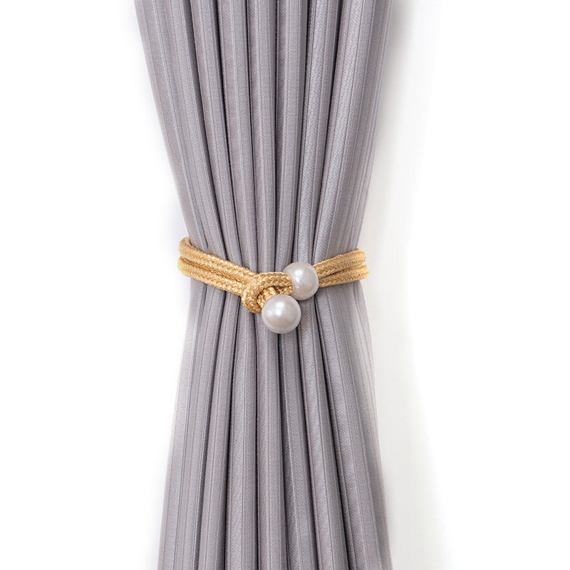 2pcs Oriental Faux Pearl Curtain Tiebacks