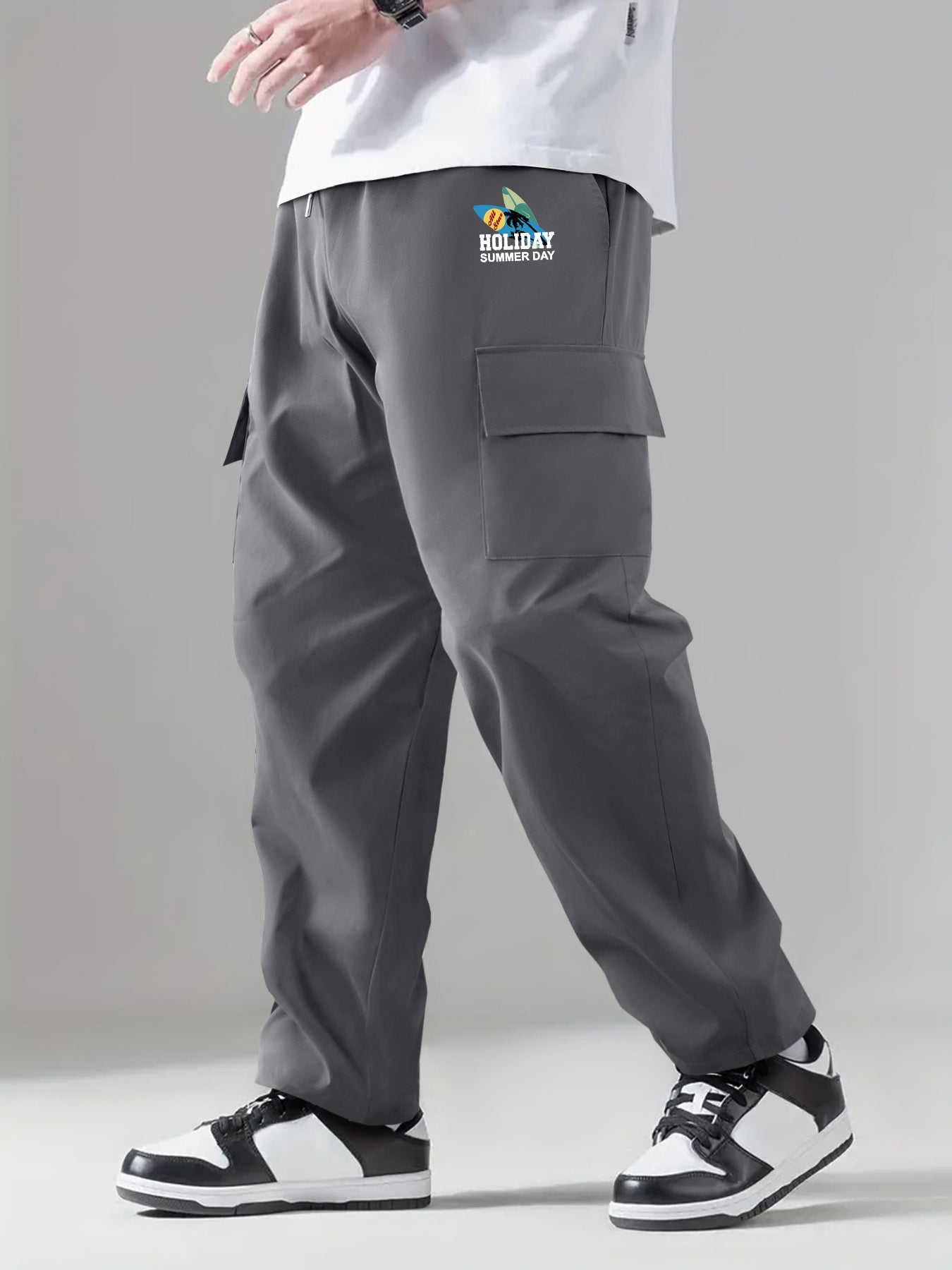 Cargo Pants Men's Flap Pocket Trousers Loose Outdoor Work Pants