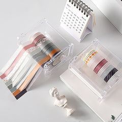 Tape Cutter Set Transparent Tape Holder Dispenser Office Stationery