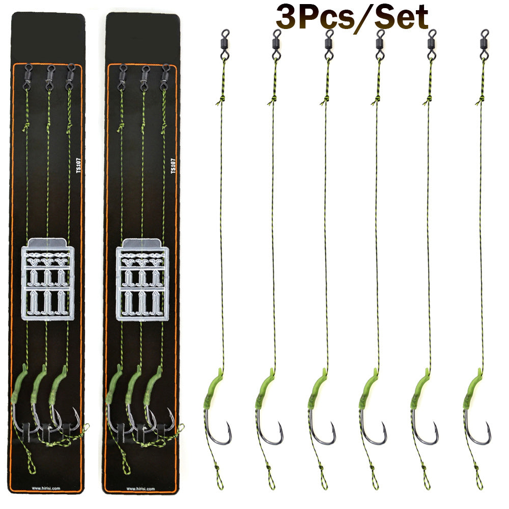3pcs Carp Fishing Rigs Set Hook Boilie Stoppers Terminal Tackle