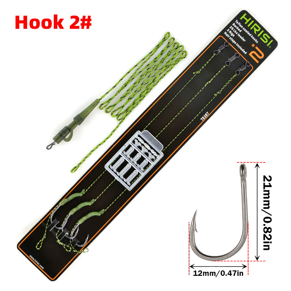 3pcs Carp Fishing Rigs Set Hook Boilie Stoppers Terminal Tackle